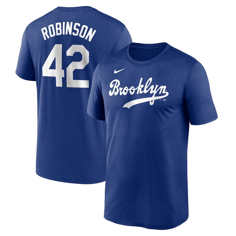 Brooklyn Dodgers Jackie Robinson Day 42 T-Shirt Royal Legend Name And Number Home Oregontrailrvpk Shirt
