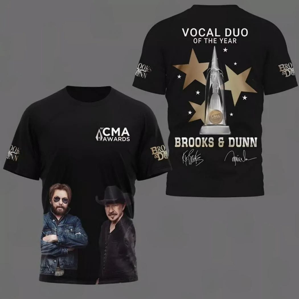 Brooks And Dunn Vocal Duo Of The Year 58th CMA Awards Signature 3D T-Shirt Oregontrailrvpk Shirt