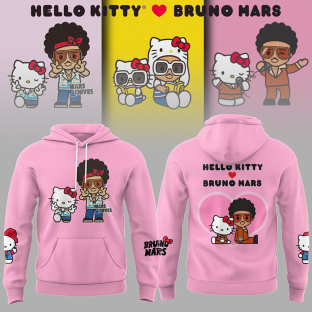 Bruno Mars Collaboration Hello Kitty Pink Hoodie