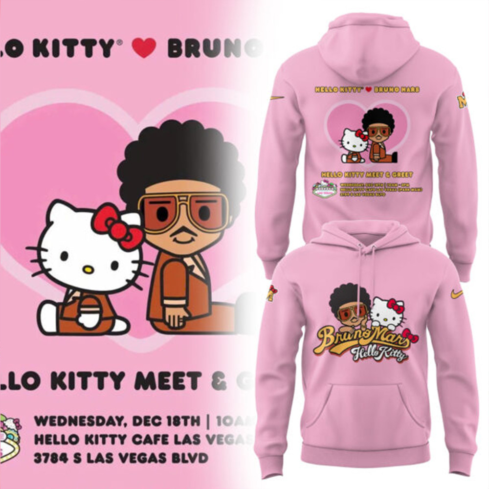 Bruno Mars Collaboration Hello Kitty Pink Hoodie