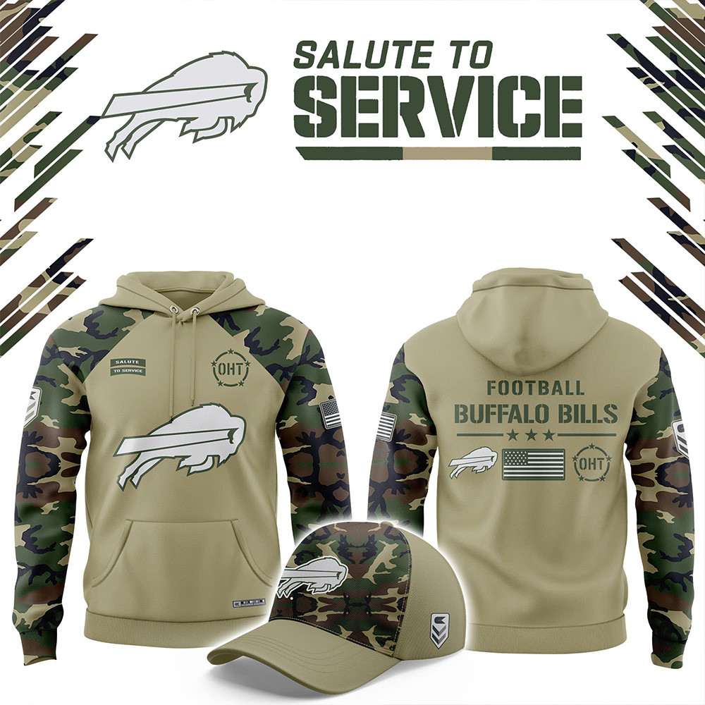 Buffalo Bills 2025 Salute to Service Club Fleece Edition Hoodie Football Themed Gifts