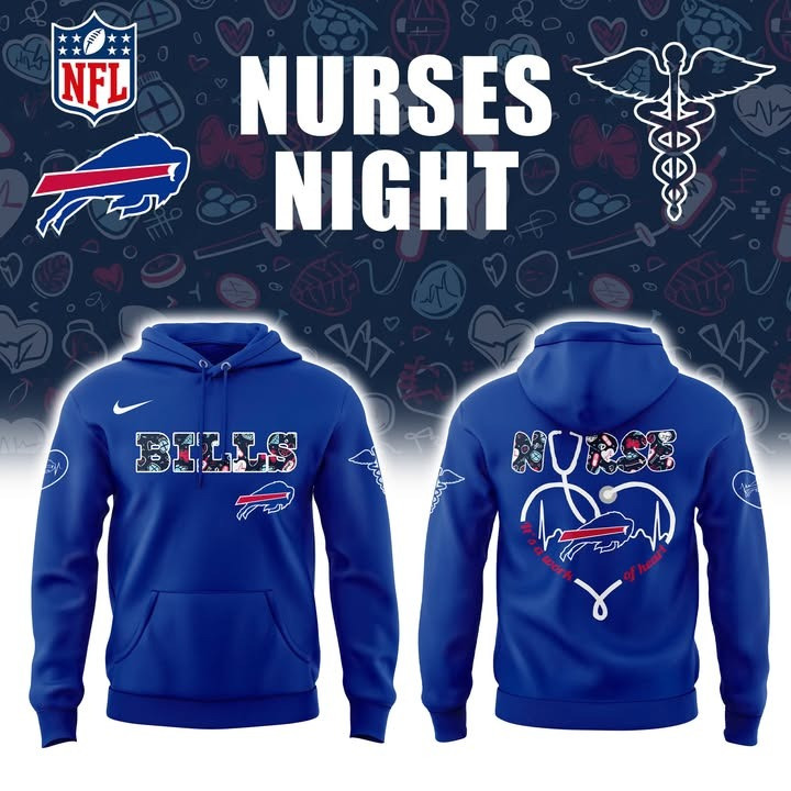 Buffalo Bills Nurses Night Hoodie It's A Work Of Heart Honor Nurses Day Bills