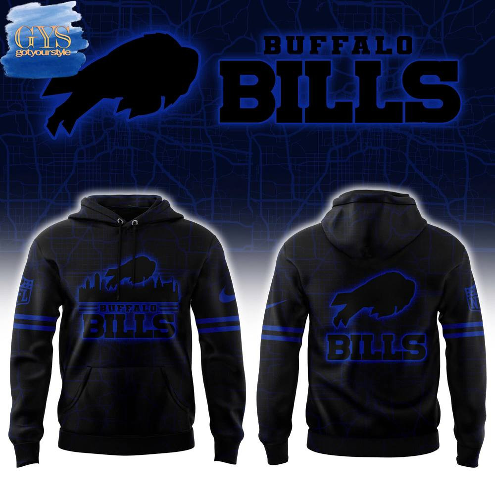 Buffalo Bills Skyline Back To Black Hoodie Gifts For Football Fan