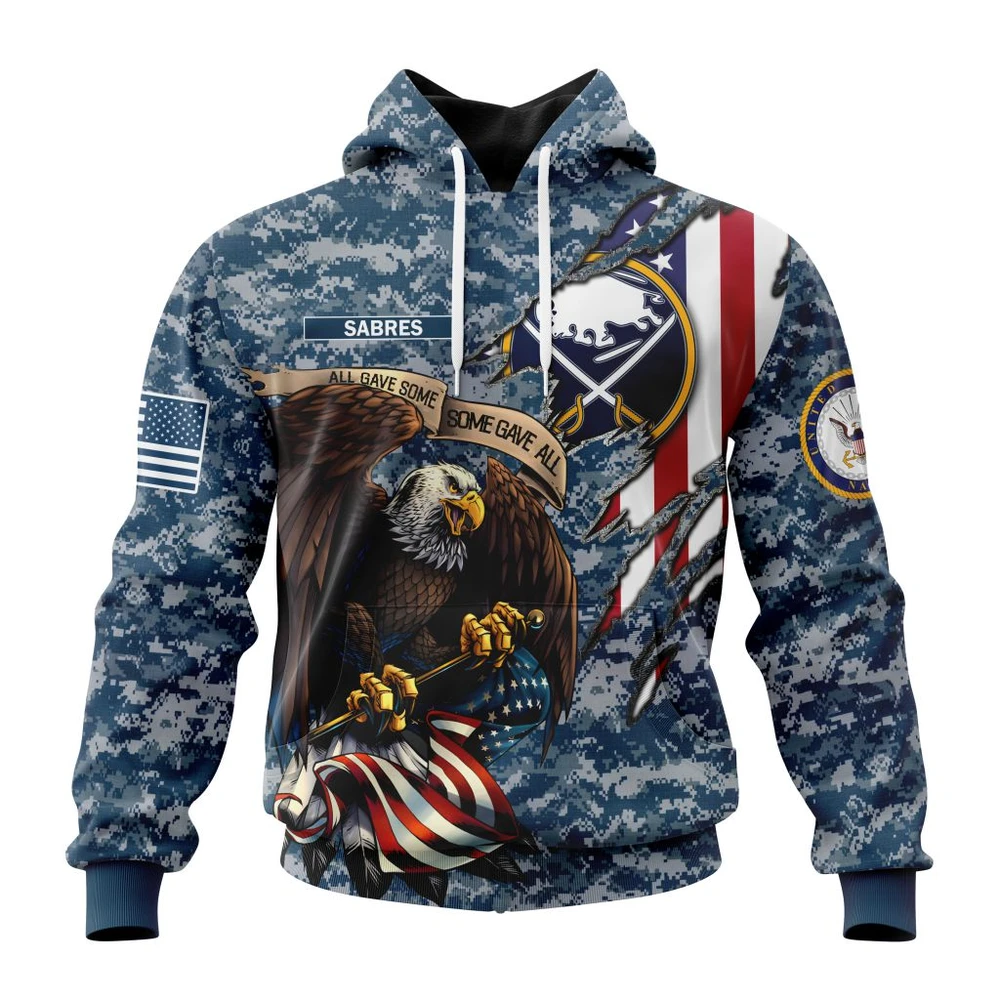 Buffalo Sabres Honor Us Navy Veterans All Over Print Hoodie Style 21369