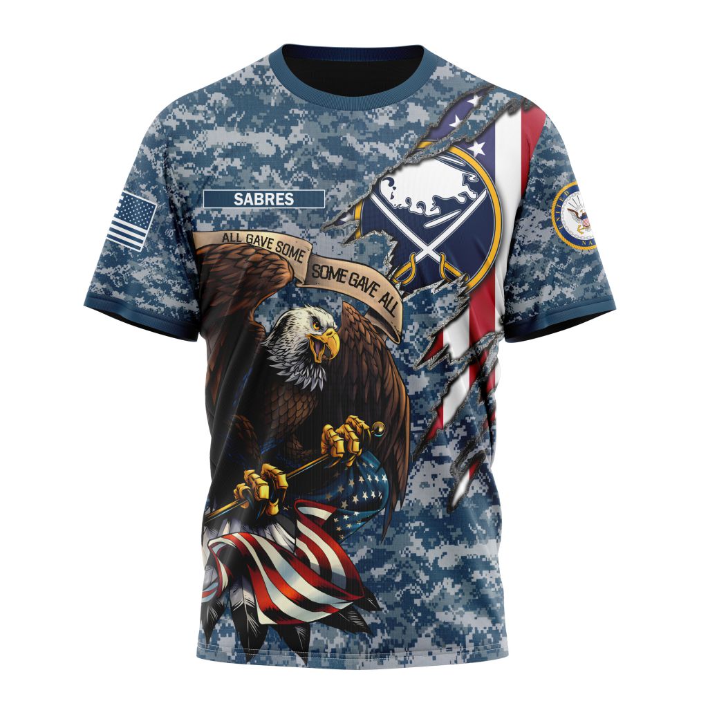 Buffalo Sabres Honor US Navy Veterans Personalized Name And Number T-Shirt Oregontrailrvpk Shirt