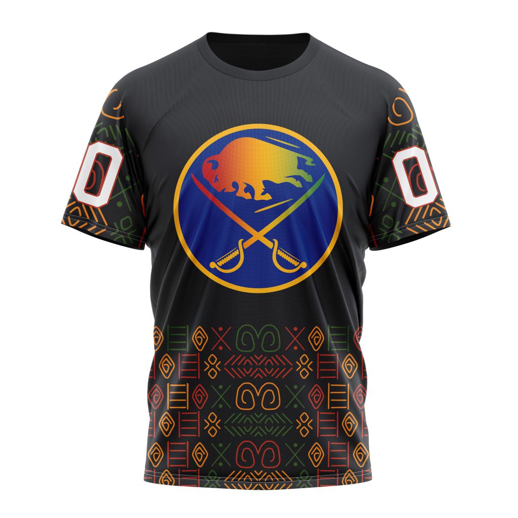 Buffalo Sabres Special Design For Black History Month 01 Personalized Name And Number T-Shirt Oregontrailrvpk Shirt