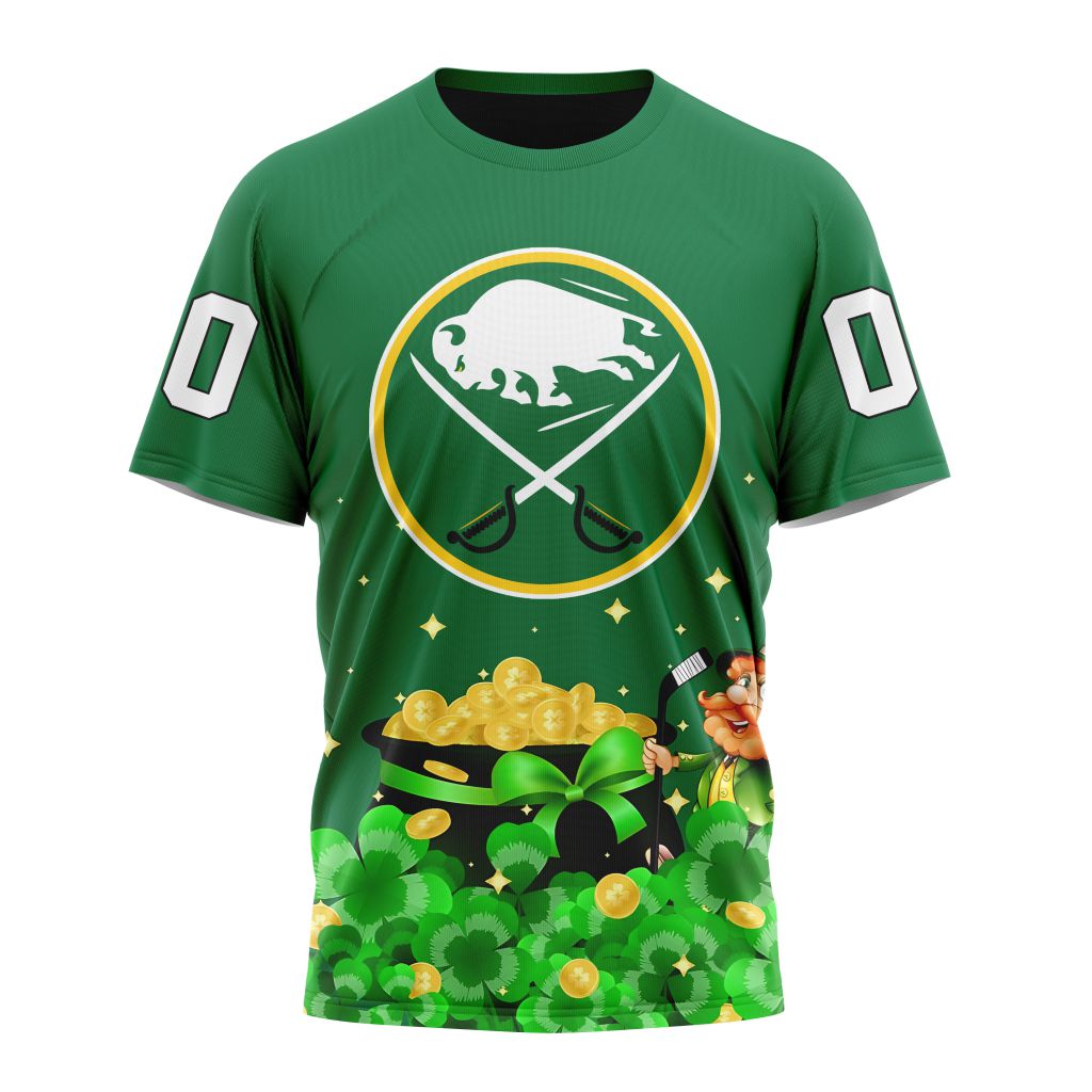 Buffalo Sabres Special Design For St.Patrick's Day Personalized Name And Number T-Shirt Oregontrailrvpk Shirt
