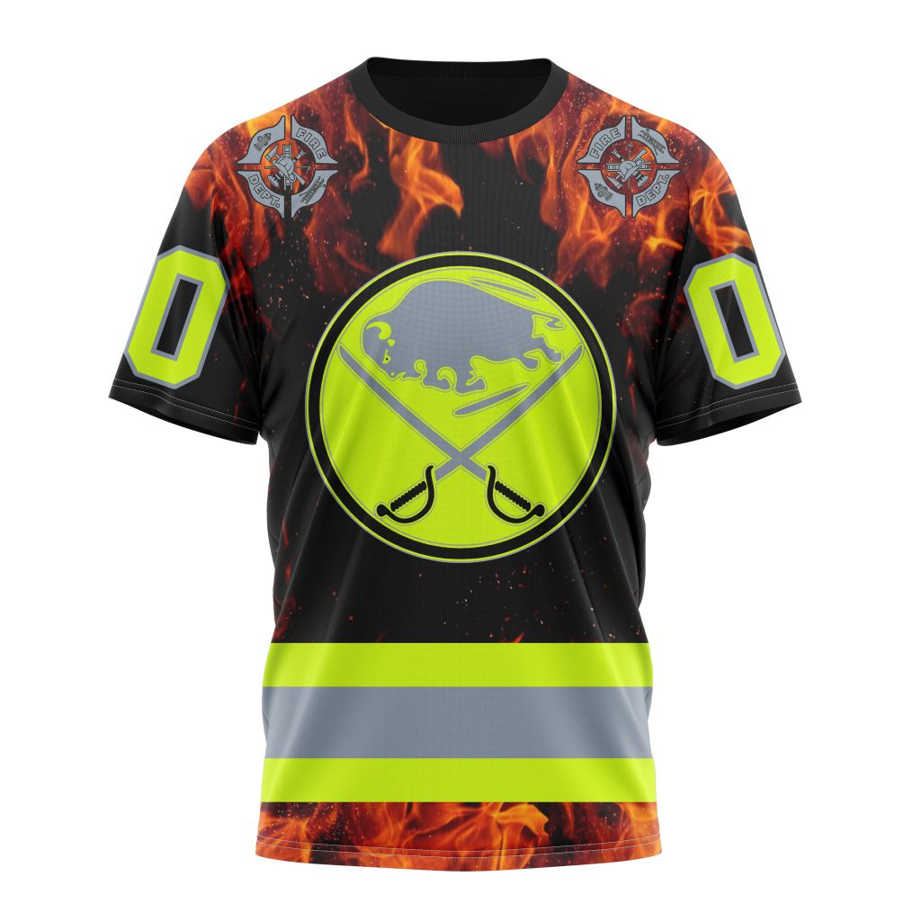 Buffalo Sabres Special Design Honoring Firefighters 01 Personalized Name And Number T-Shirt Oregontrailrvpk Shirt