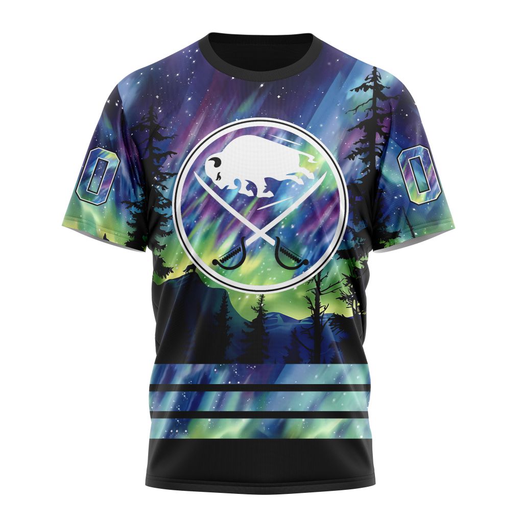 Buffalo Sabres Special Design With Northern Lights 01 Personalized Name And Number T-Shirt Oregontrailrvpk Shirt