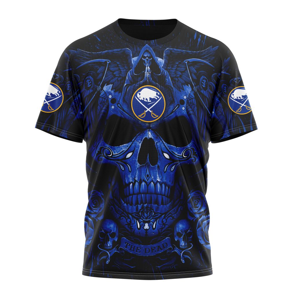 Buffalo Sabres Special Design With Skull Art Personalized Name And Number T-Shirt Oregontrailrvpk Shirt