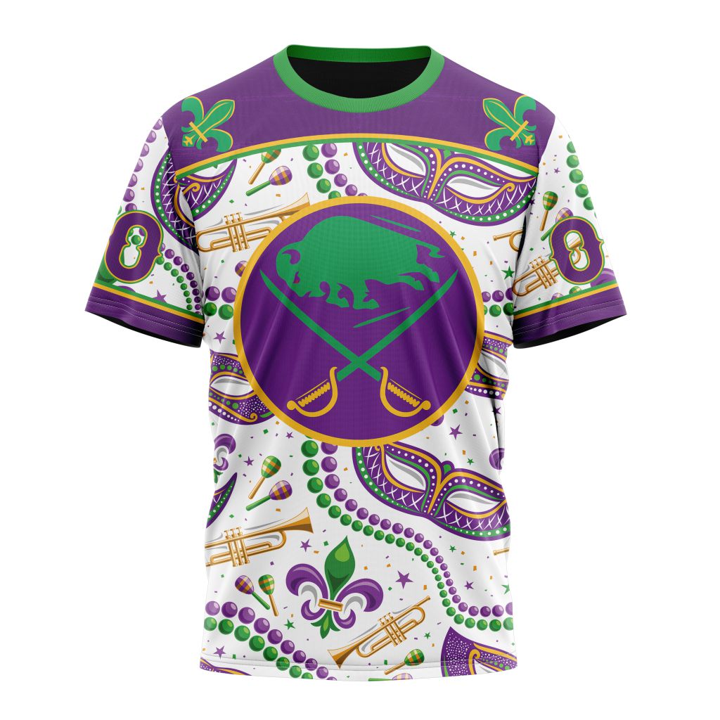 Buffalo Sabres Special Mardi Gras Design 01 Personalized Name And Number T-Shirt Oregontrailrvpk Shirt