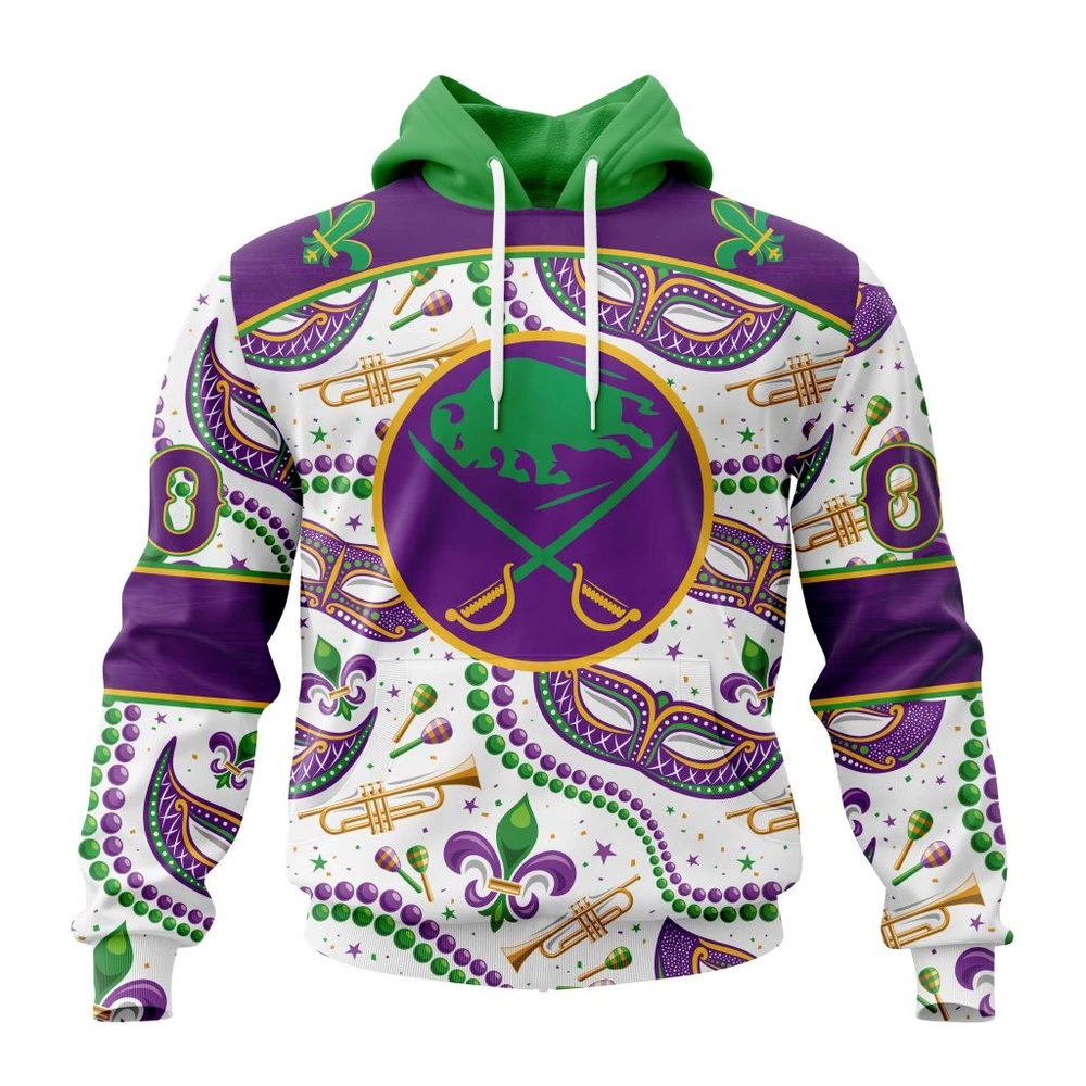 Buffalo Sabres Special Mardi Gras Design All Over Print Hoodie Style 89836