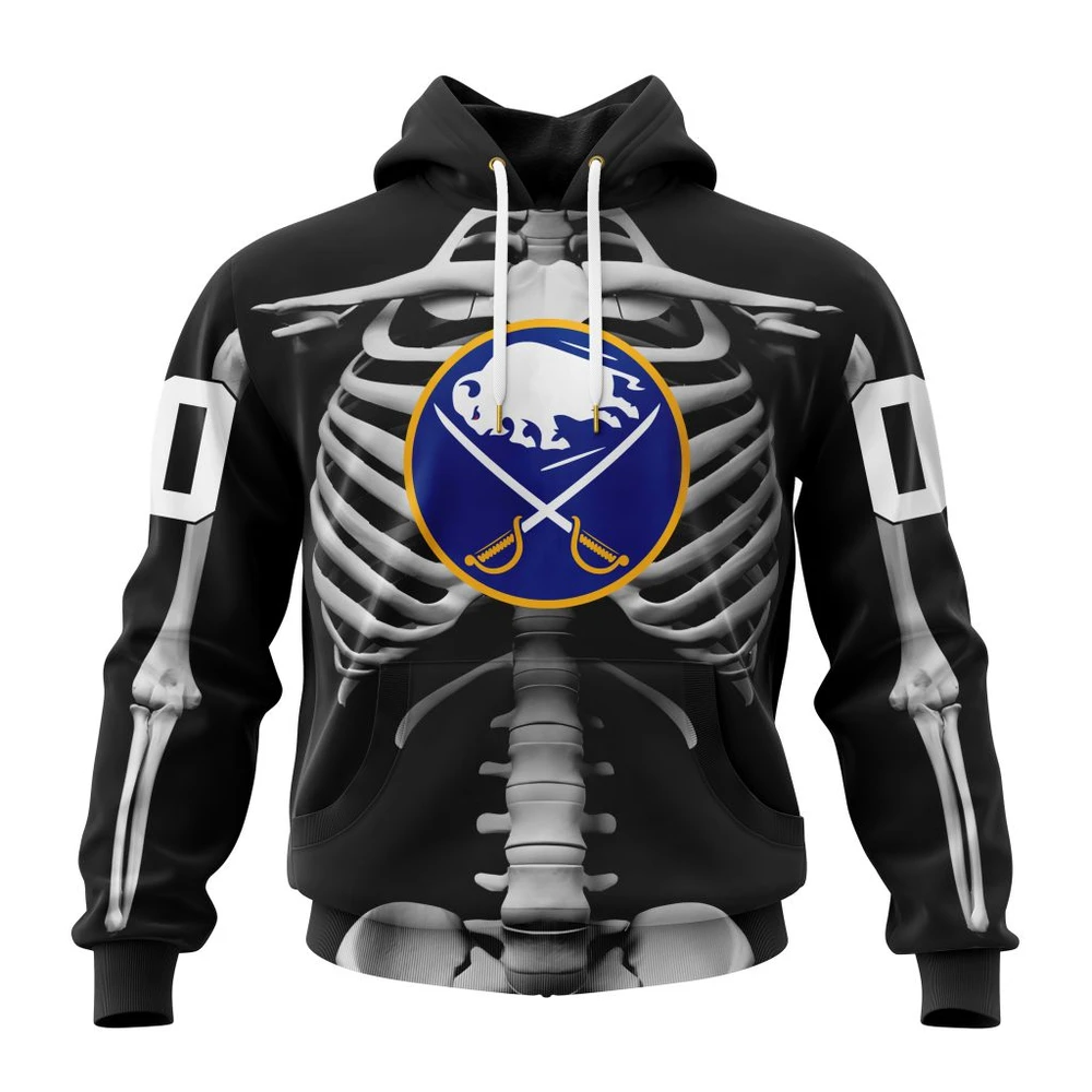Buffalo Sabres Special Skeleton Costume For Halloween All Over Print Hoodie Style 36716