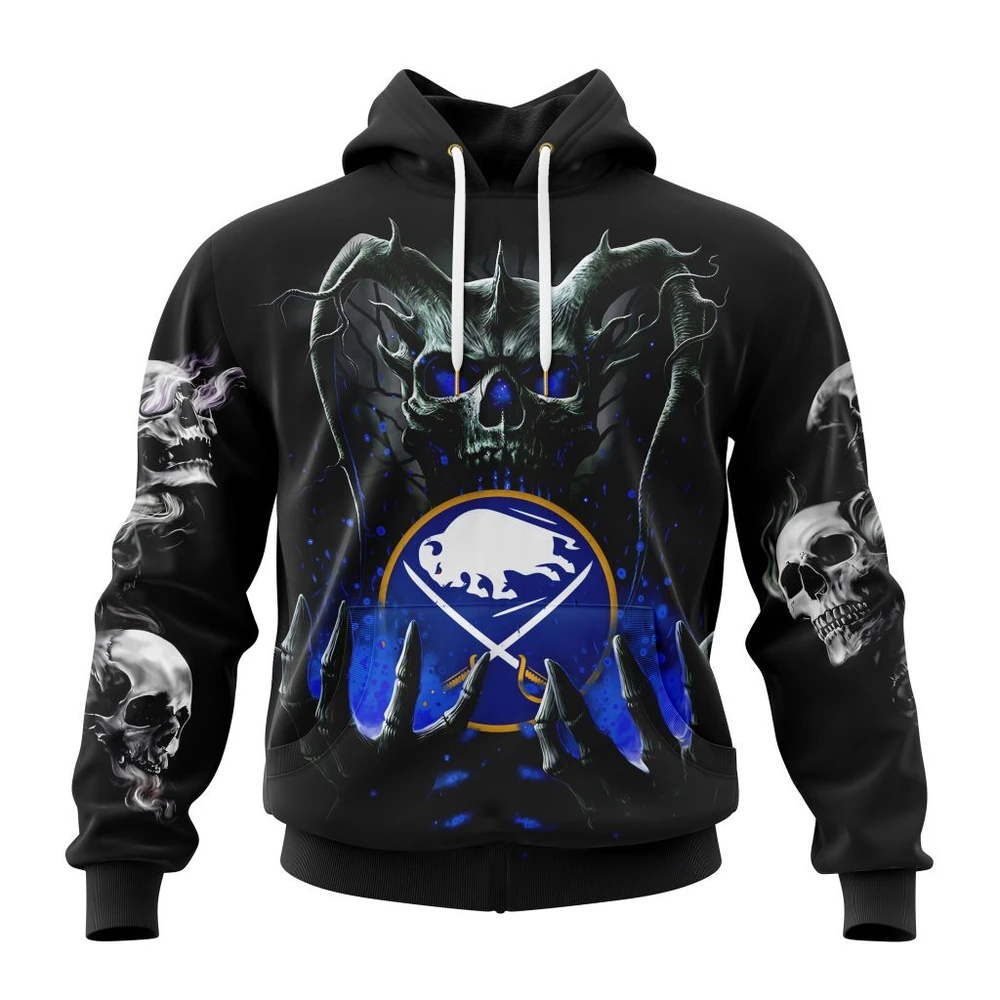 Buffalo Sabres Special Skull Art Design All Over Print Hoodie Style 55316