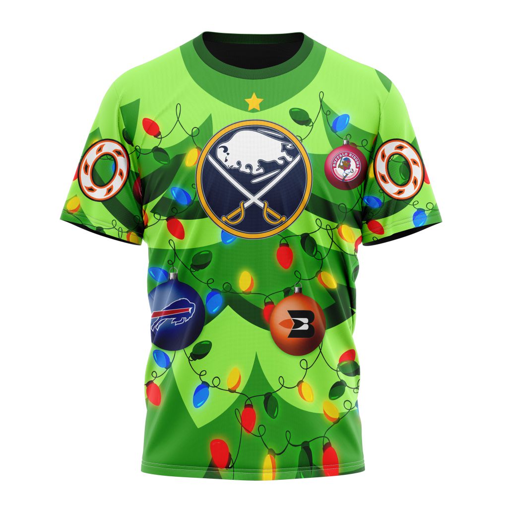 Buffalo Sabres Specialized Unisex Kits With Unisex Kits With Christmass Tree Color And City's Sport Teams Personalized Name And Number T-Shirt Oregontrailrvpk Shirt