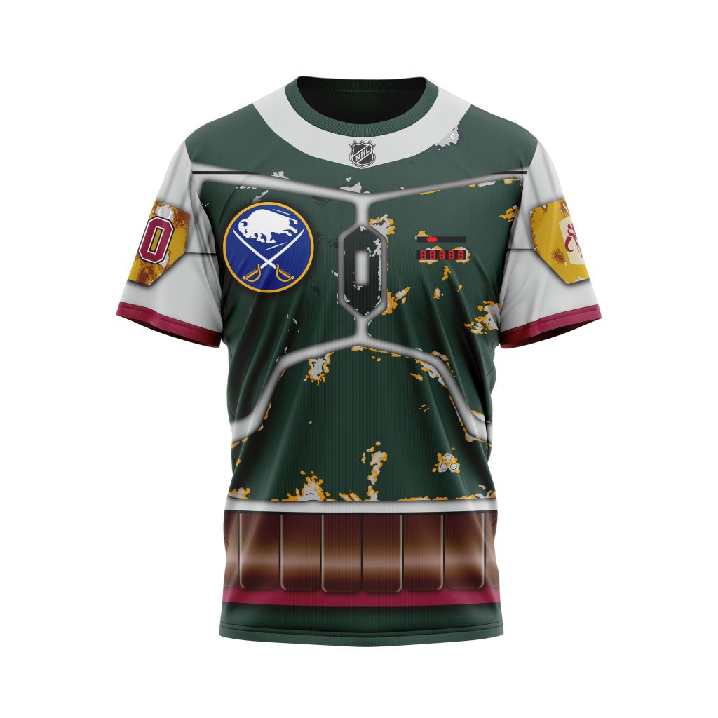 Buffalo Sabres X Boba Fett's Armor Specialized Design For Star Wars Fourth Of July Personalized Name And Number T-Shirt Oregontrailrvpk Shirt