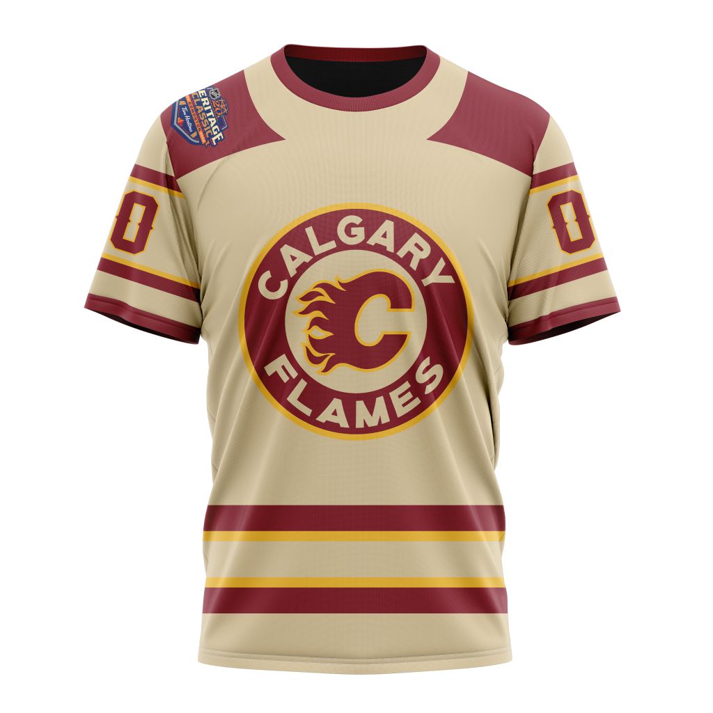 Calgary Flames 2023 Heritage Classic Concept Personalized Name And Number T-Shirt Oregontrailrvpk Shirt