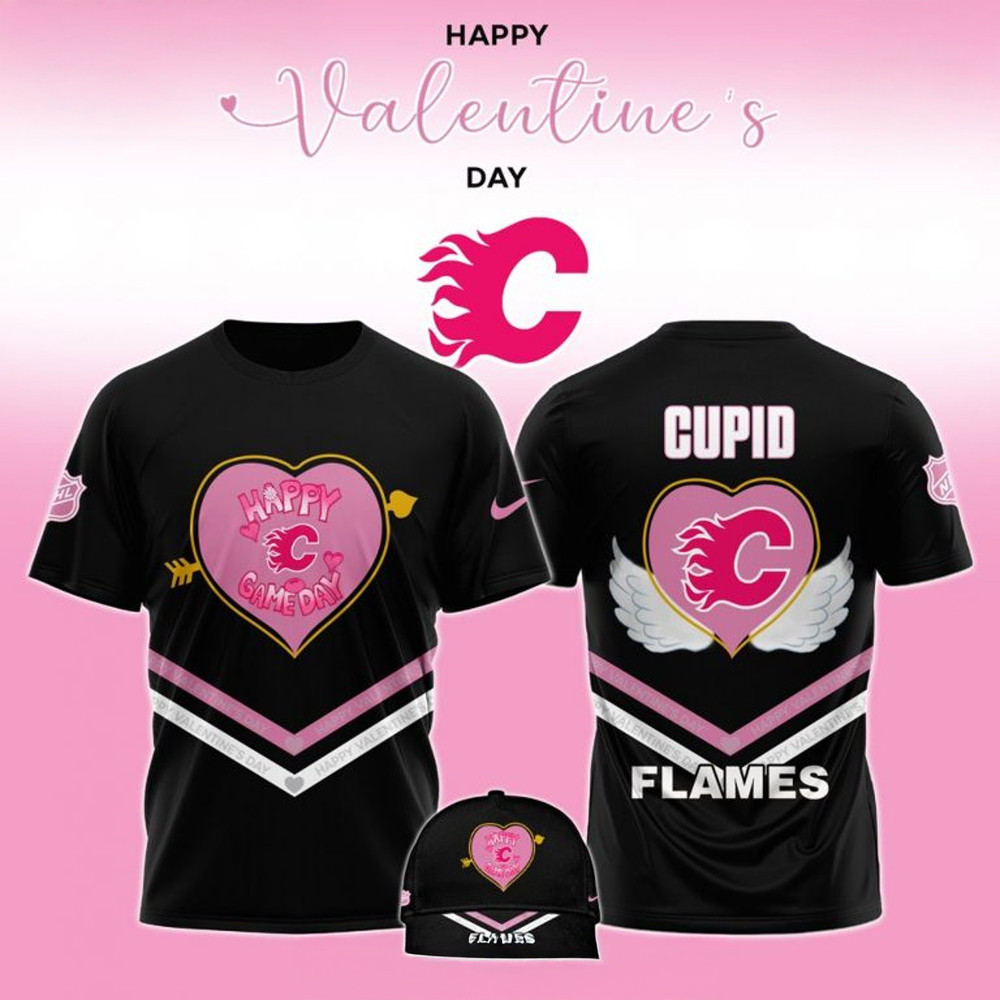 Calgary Flames Happy Valentine 2025 T-Shirt For Hockey Enthusiasts Oregontrailrvpk Shirt