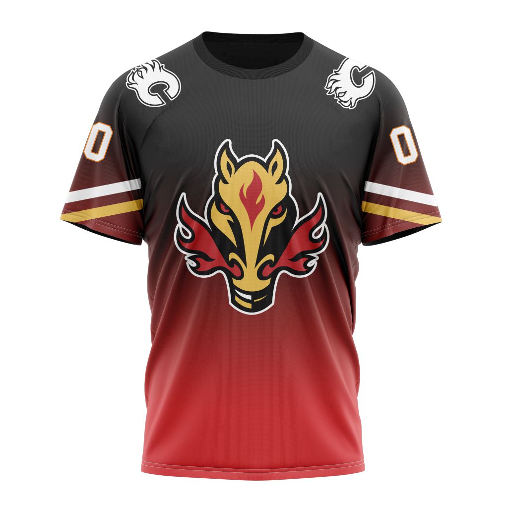 Calgary Flames New Gradient Series Concept Personalized Name And Number T-Shirt Oregontrailrvpk Shirt