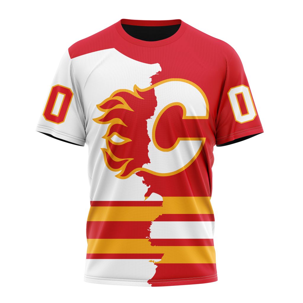 Calgary Flames Personalize 2023 Home Mix Away Kits Personalized Name And Number T-Shirt Oregontrailrvpk Shirt