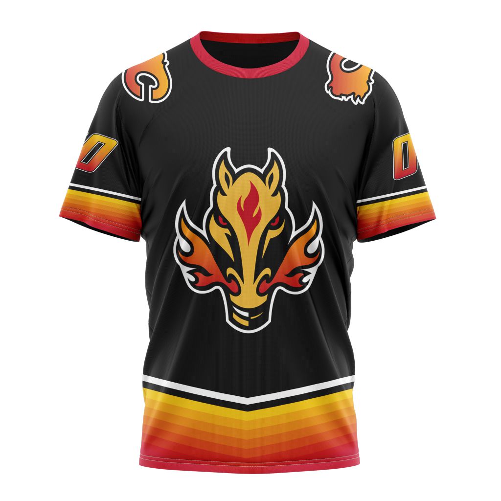 Calgary Flames Personalized Alternate Concepts Kits 01 Personalized Name And Number T-Shirt Oregontrailrvpk Shirt