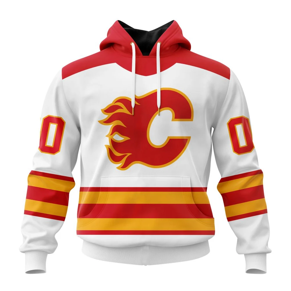 Calgary Flames Personalized Away Kits All Over Print Hoodie Style 51392