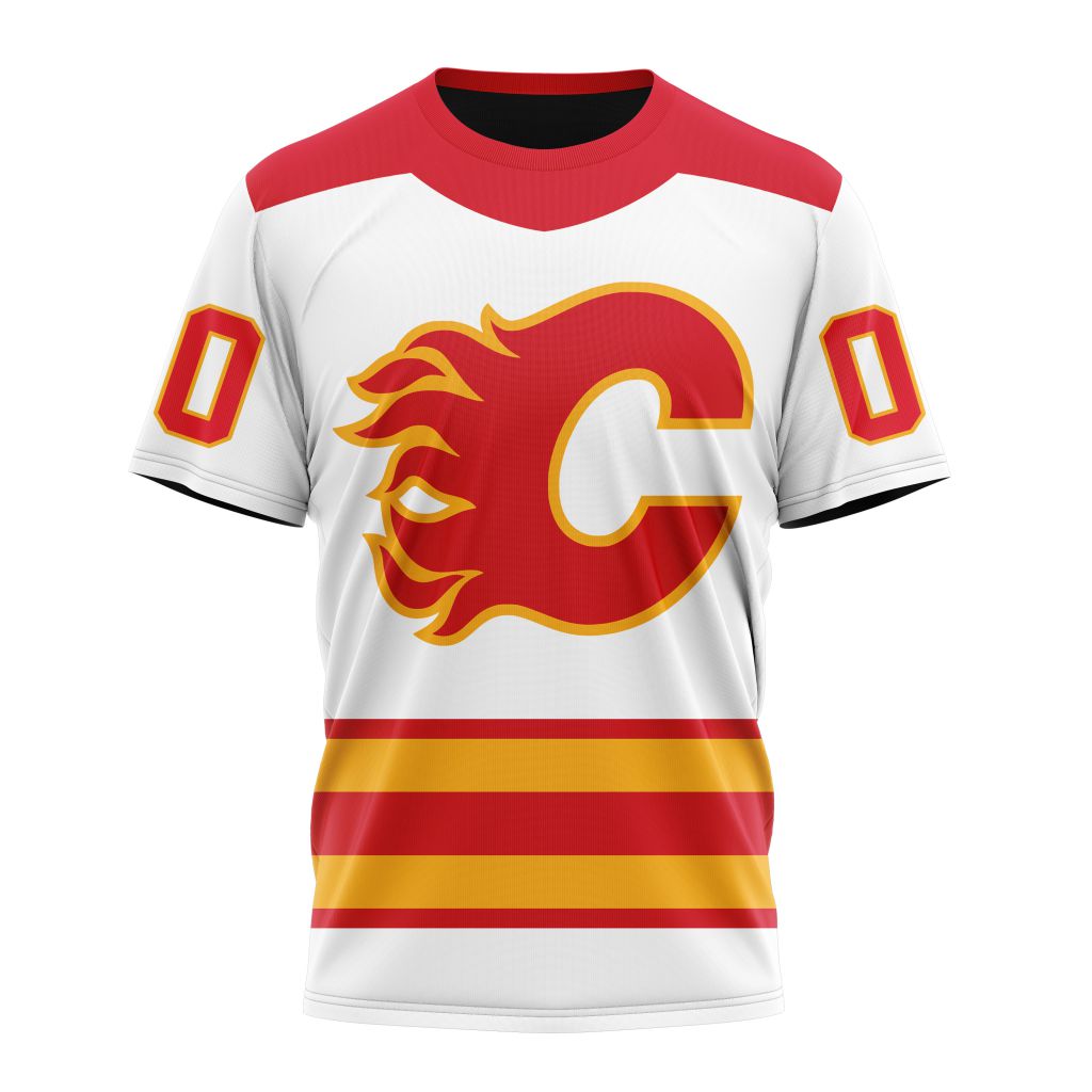 Calgary Flames Personalized Away Kits Personalized Name And Number T-Shirt Oregontrailrvpk Shirt