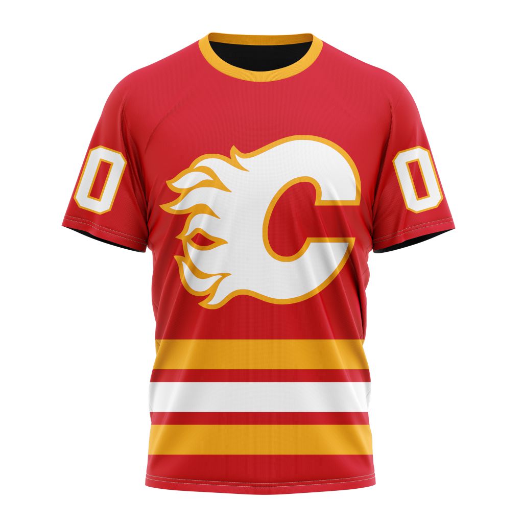 Calgary Flames Personalized Home Kits Personalized Name And Number T-Shirt Oregontrailrvpk Shirt
