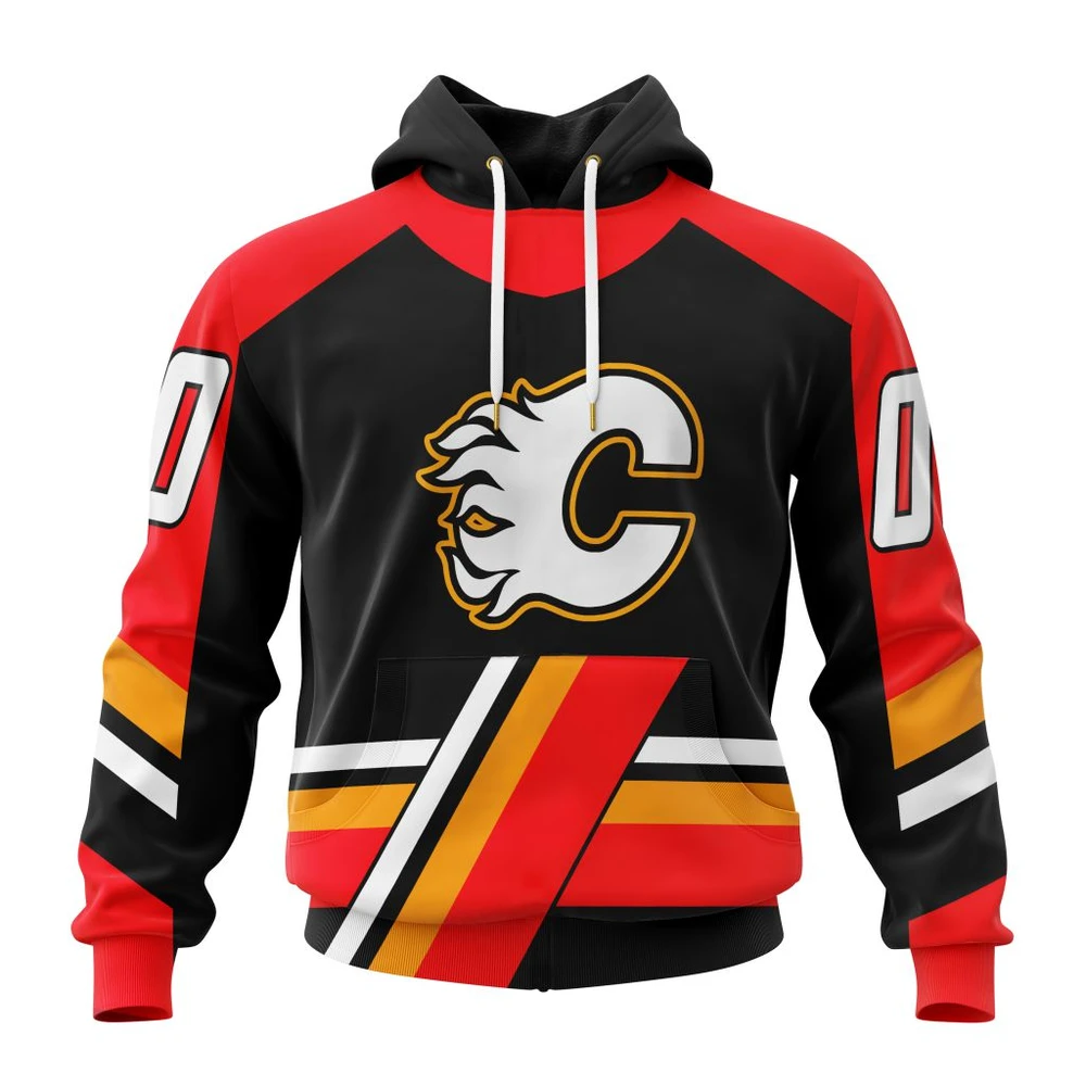Calgary Flames Reverse Retro Kits All Over Print Hoodie Style 21659
