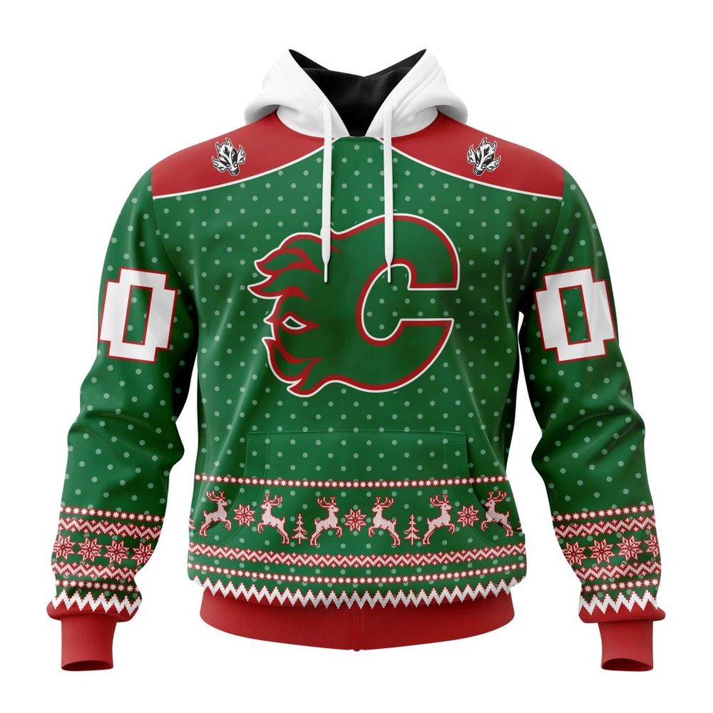 Calgary Flames Special Christmas Apparel All Over Print Hoodie Style 24024