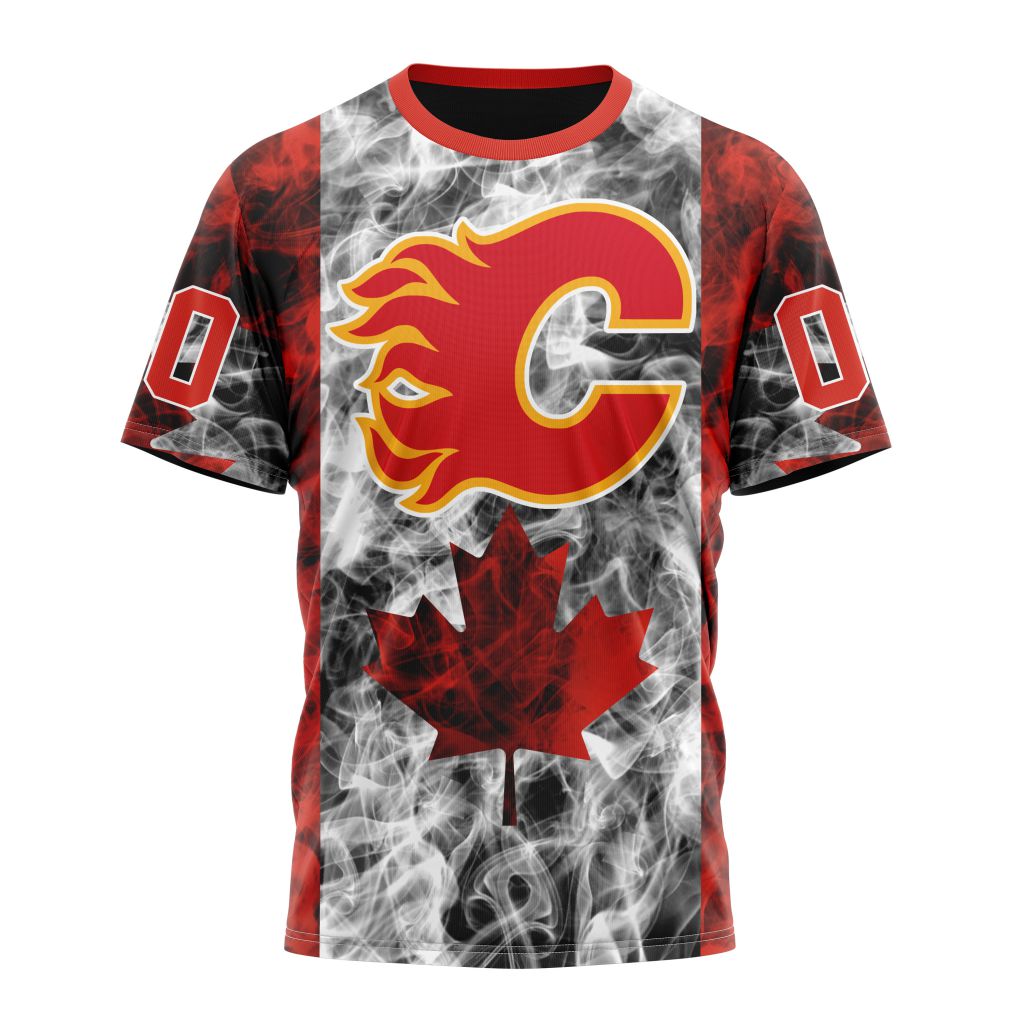 Calgary Flames Special Design For Canada Day 01 Personalized Name And Number T-Shirt Oregontrailrvpk Shirt