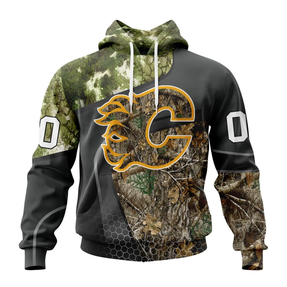 Calgary Flames Special Hunting Camo Design All Over Print Hoodie Style 18110