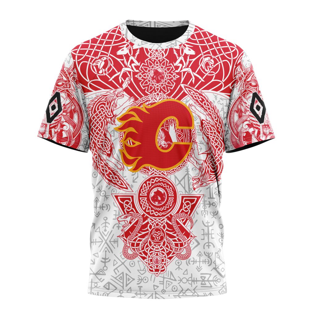 Calgary Flames Special Norse Viking Symbols Personalized Name And Number T-Shirt Oregontrailrvpk Shirt