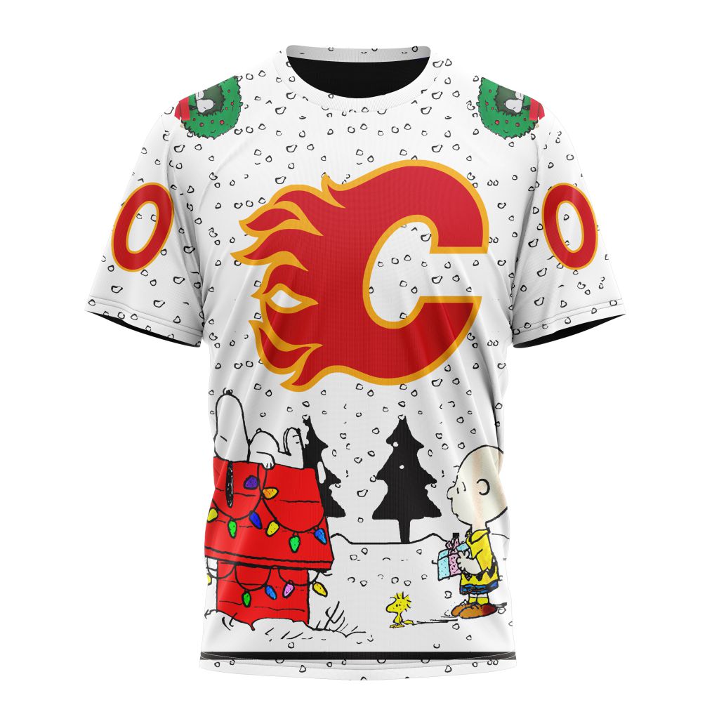 Calgary Flames Special Peanuts Design Personalized Name And Number T-Shirt Oregontrailrvpk Shirt