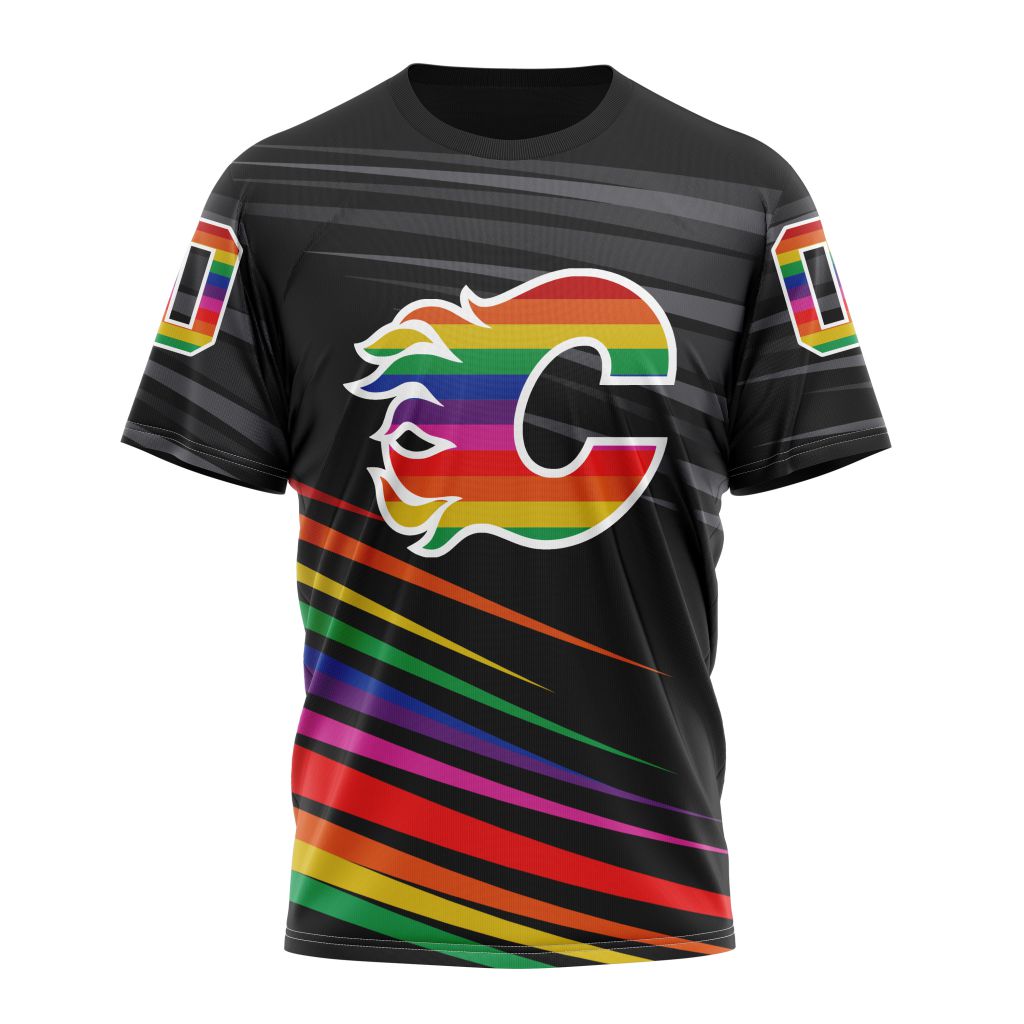 Calgary Flames Special Pride Design Hockey Is For Everyone 01 Personalized Name And Number T-Shirt Oregontrailrvpk Shirt