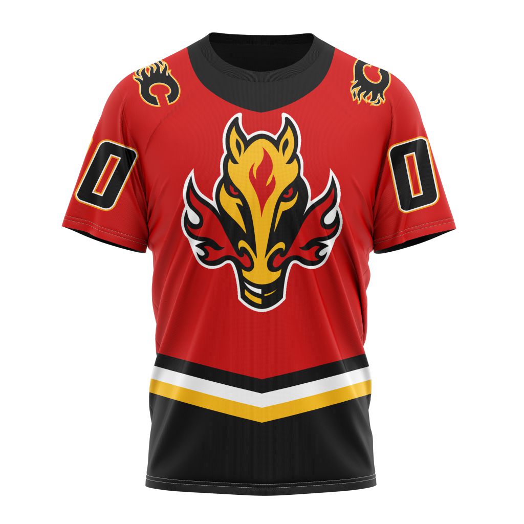 Calgary Flames Special Reverse Retro Redesign Personalized Name And Number T-Shirt Oregontrailrvpk Shirt