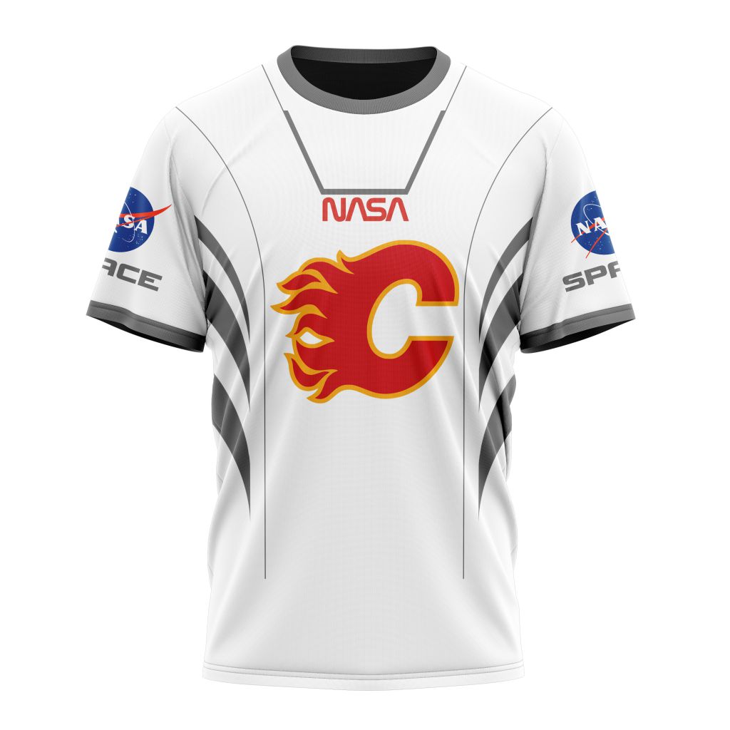 Calgary Flames Special Space Force NASA Astronaut Design Personalized Name And Number T-Shirt Oregontrailrvpk Shirt