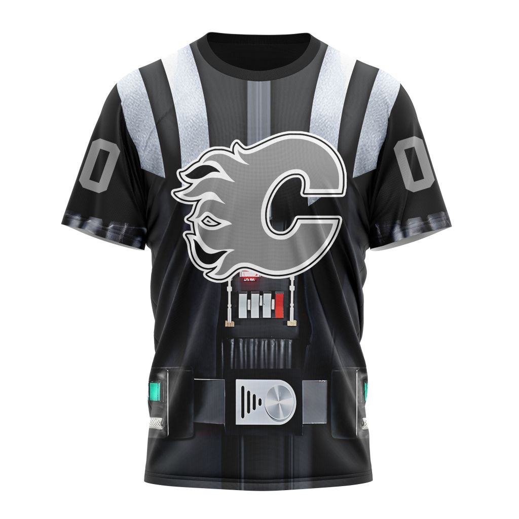 Calgary Flames Special Star Wars Darth Vader Design 01 Personalized Name And Number T-Shirt Oregontrailrvpk Shirt