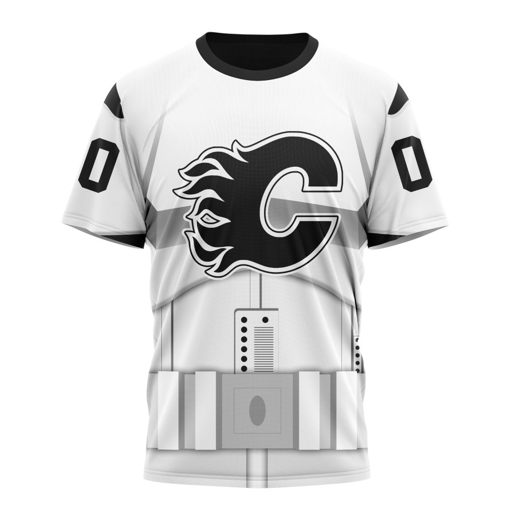 Calgary Flames Special Star Wars Stormtroopers Design Personalized Name And Number T-Shirt Oregontrailrvpk Shirt
