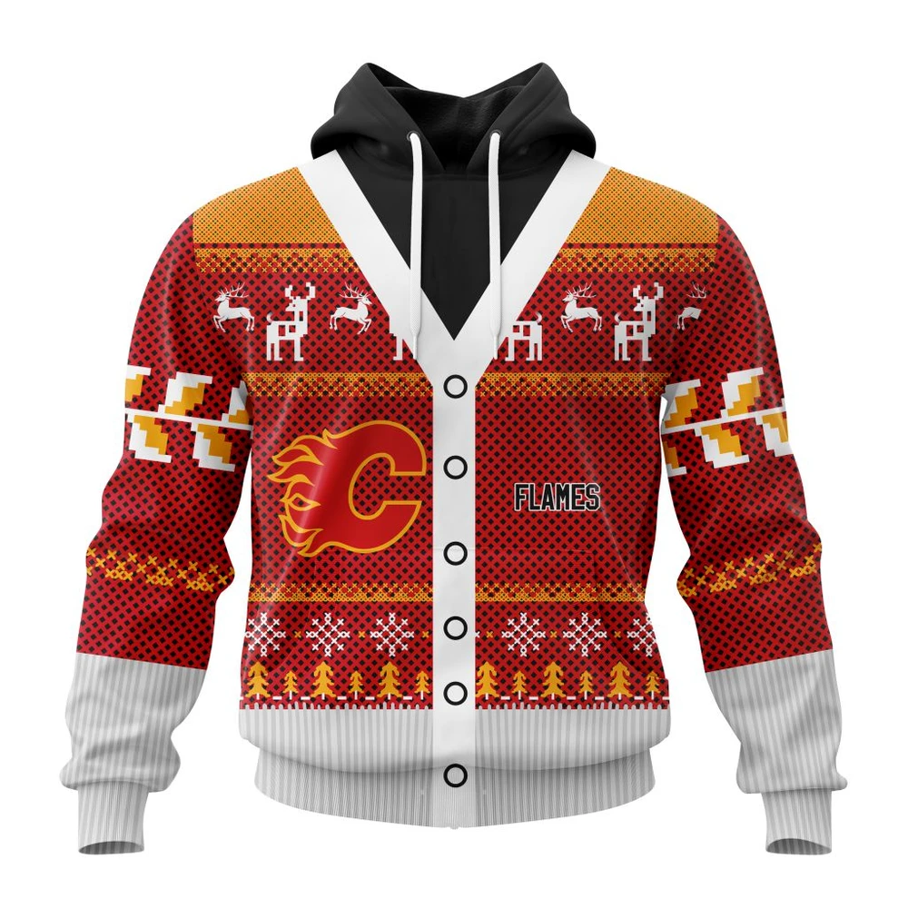 Calgary Flames Specialized Chrismas Season All Over Print Hoodie Style 26468