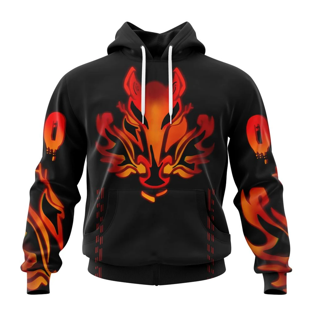 Calgary Flames Specialized Jersey For Halloween Night All Over Print Hoodie Style 35321