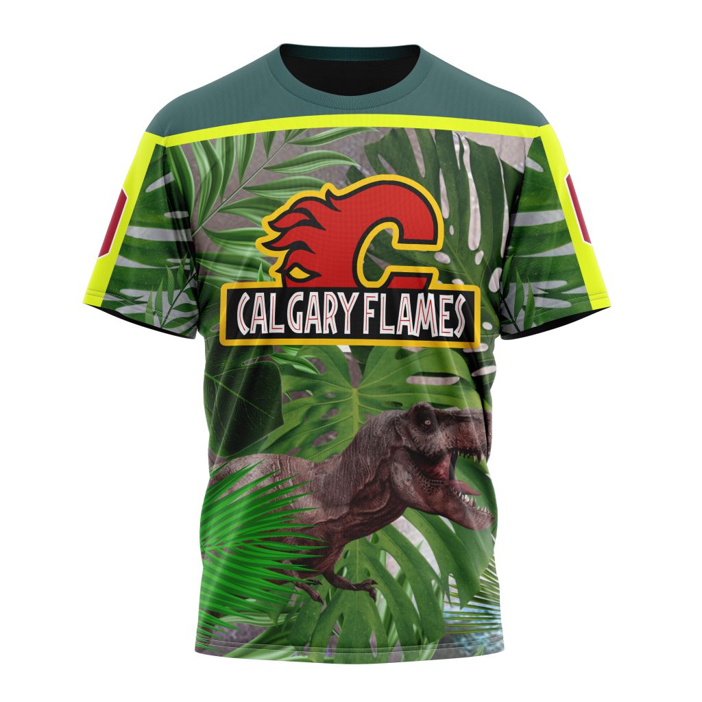 Calgary Flames Specialized Jersey Hockey For Jurassic World Personalized Name And Number T-Shirt Oregontrailrvpk Shirt