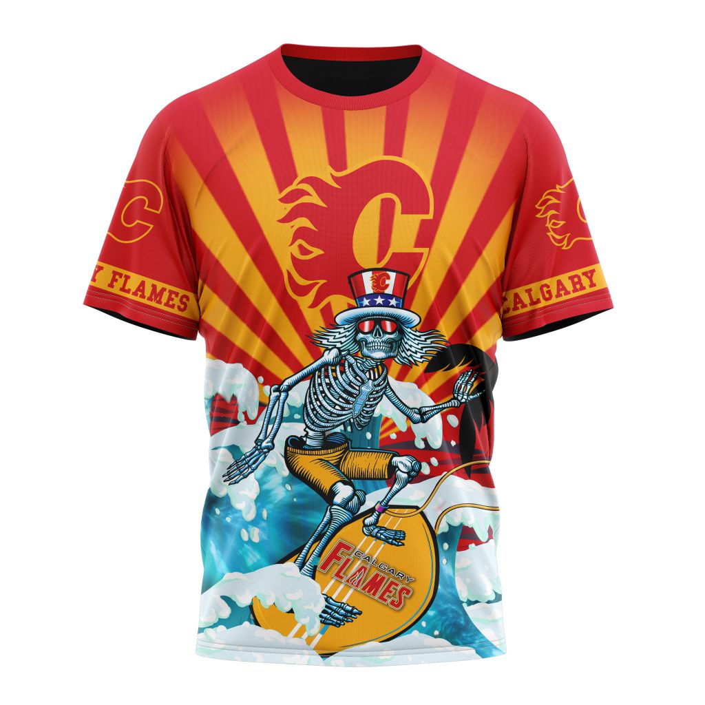 Calgary Flames Specialized Kits For The Grateful Dead Personalized Name And Number T-Shirt Oregontrailrvpk Shirt