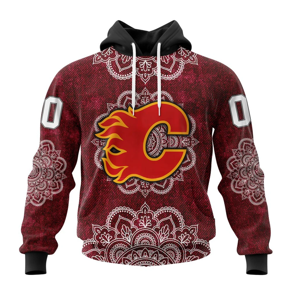 Calgary Flames Specialized Mandala All Over Print Hoodie Style 26646