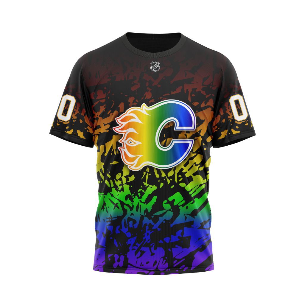 Calgary Flames Specialized New Pride Jersey Personalized Name And Number T-Shirt Oregontrailrvpk Shirt