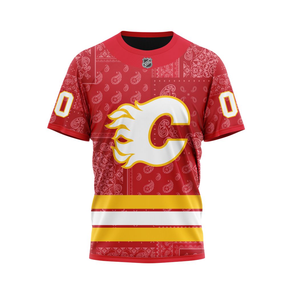 Calgary Flames Specialized Paisley Design Personalized Name And Number T-Shirt Oregontrailrvpk Shirt
