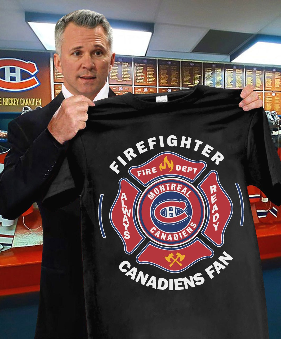 Canadiens Fan Firefighter Fire Depts T-Shirt Montreal Canadiens Hockey Oregontrailrvpk Shirt