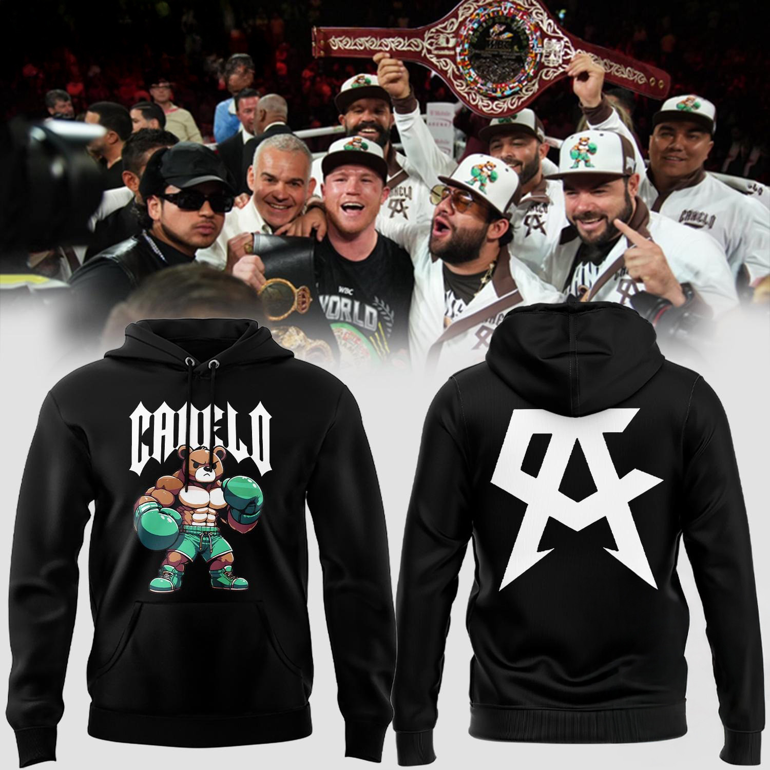 Canelo Alvarez Hoodie Canelo Bear Black Hoodie Boxer