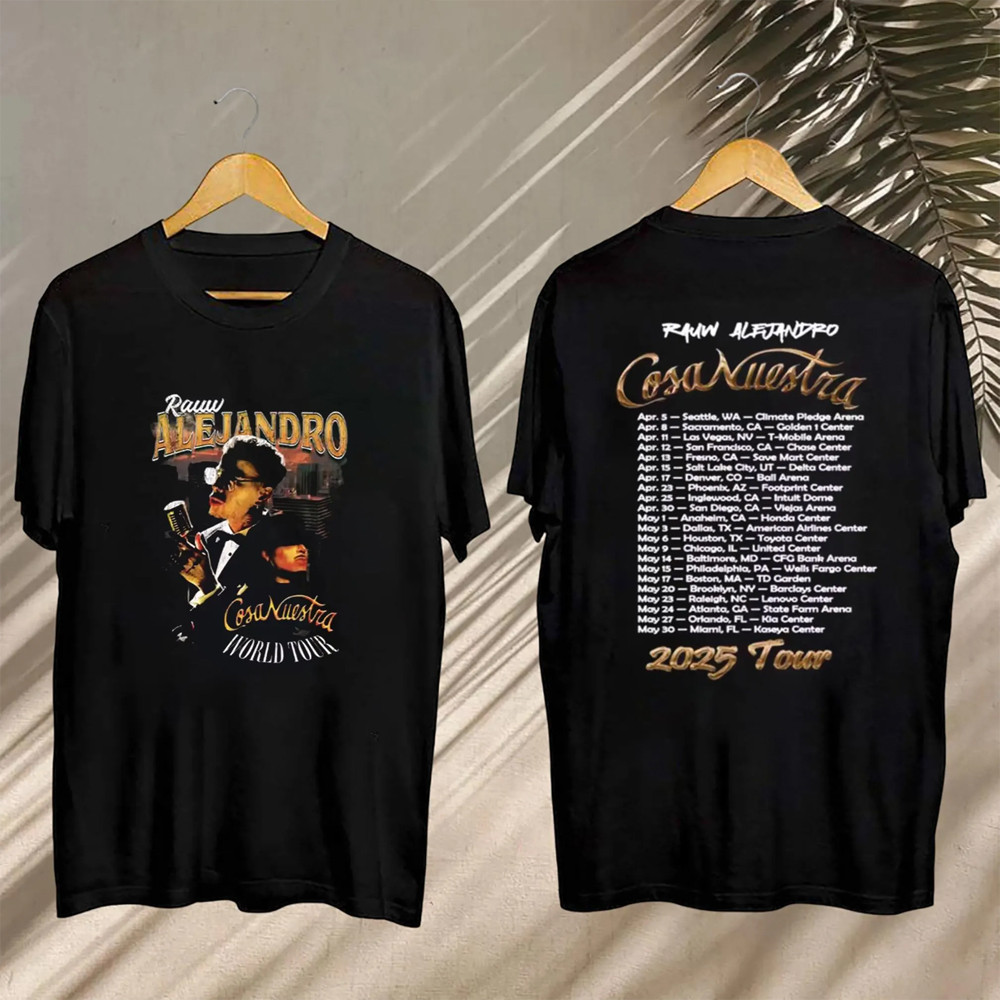 Cantante Rauw Alejandro Cosa Nuestra 2025 Tour T-shirt Music Lovers Gifts Oregontrailrvpk Shirt