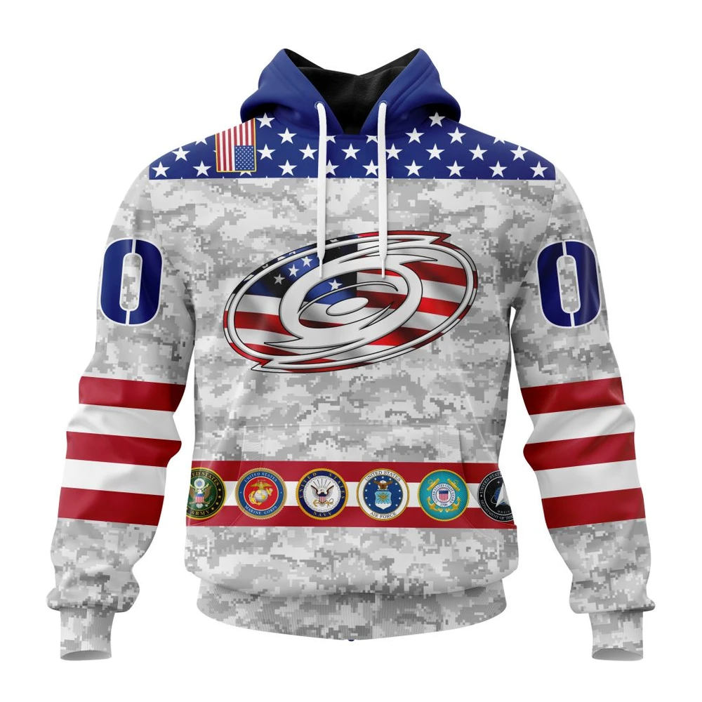 Carolina Hurricanes Armed Forces Appreciation All Over Print Hoodie Style 87022